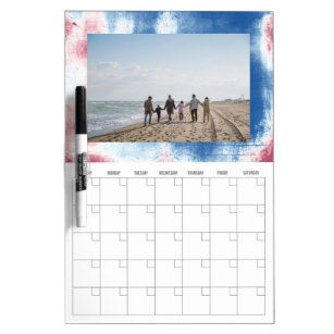 Photo Dry Erase Calendar Patriotic Tie Dye Frame Dry Erase Board