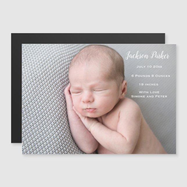 photo du bébé faire-part de naissance (Devant / Derrière)