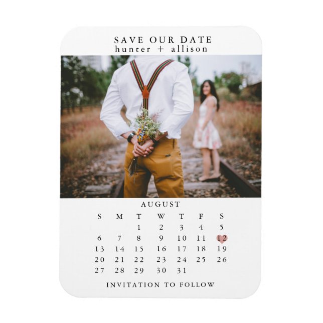 Photo du calendrier Enregistrer la date | Magnet (Vertical)