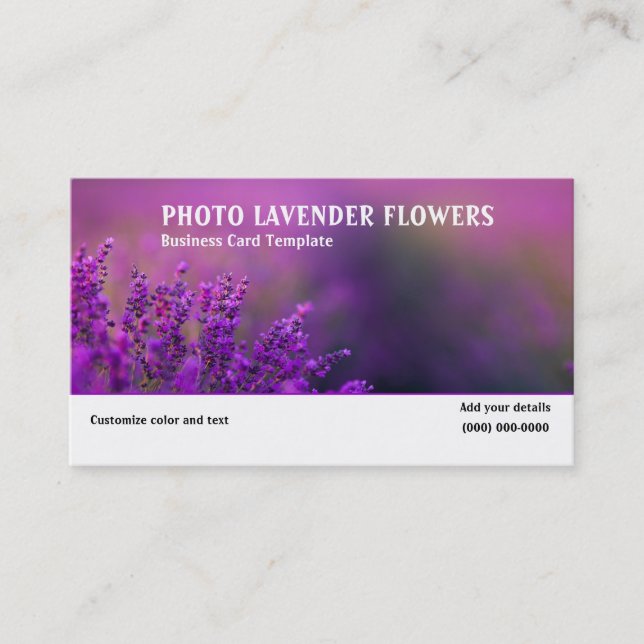 Photo du Carte de visite de fleurs de lavande (Devant)