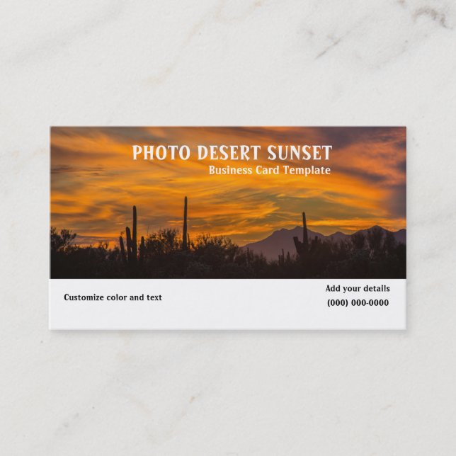 Photo du Carte de visite du coucher de soleil du d (Devant)