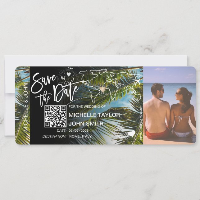 Photo du code QR Enregistrer la date Carte d'embar (Devant)