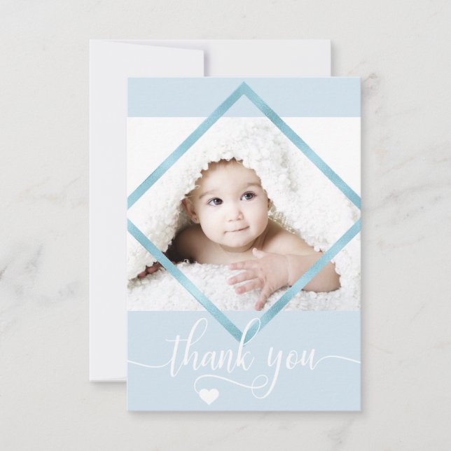PHOTO du GARÇON blanche | de baby shower de Merci (Devant)