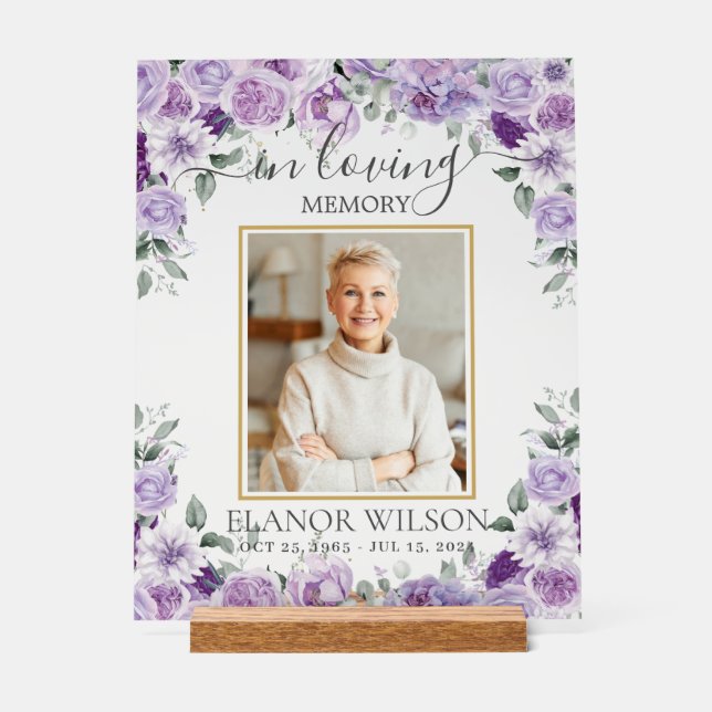 Photo du mémorial des funérailles florales violett (Recto)