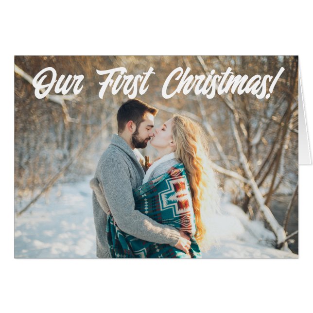 Photo du premier couple de Noël avec des noms (Devant horizontal)