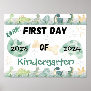 Photo du premier jour de l'école Poster Cute Dinos