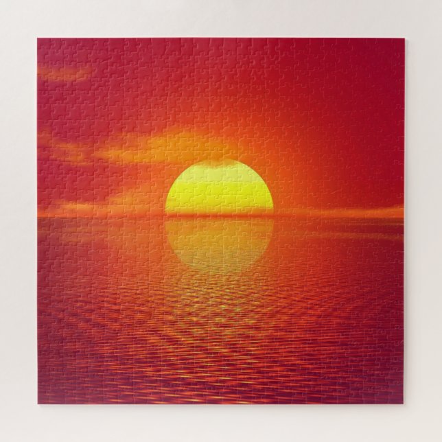 Photo du Puzzle du coucher du soleil de la mer (Horizontal)