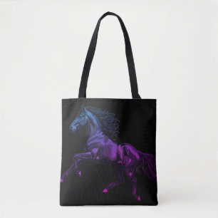 Photo d'un étalon au galop sur un sac de courses r