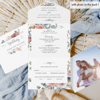 Photo, Dusty Blue Peach and Blush Wedding and RSVP