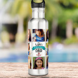 Photo DYI Collage World’s Greatest Dad Teal Banner 710 Ml Water Bottle<br><div class="desc">“World’s Greatest Dad.” Let Dad know what you really think of him. Time for him to quench his thirst after a workout with this cool water bottle sporting a personalized photo collage and bold, modern typography with a graphic teal blue banner on a stainless steel background. Customize with 8 photos...</div>