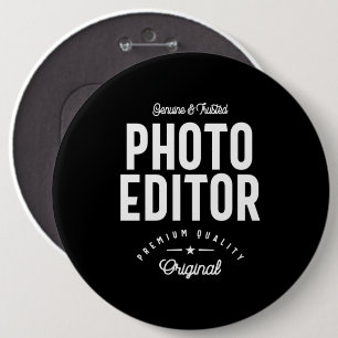 Photo Editor Job Title Gift 6 Inch Round Button