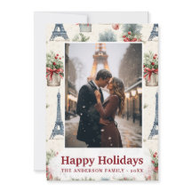 Photo Eiffel Tower Chic Paris Vintage Christmas