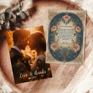 Photo Elegant Arch Art Nouveau Wedding Thank You Card