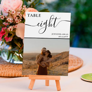 Photo elegant black white chart wedding table number