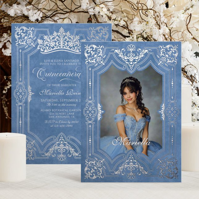Photo Elegant Blue Crown Tiara Royal Quinceanera  (Creator Uploaded)