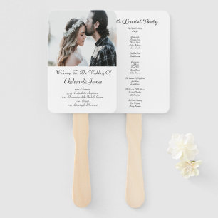 Photo Elegant Calligraphy Wedding Program Hand Fan