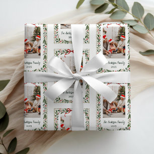 Photo Elegant Classic Christmas Greenery Wrapping Paper