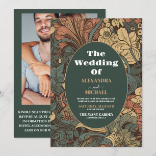 Photo Elegant Floral Art Nouveau Wedding Invitation