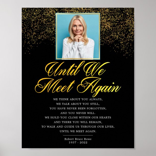 Photo Elegant Memorial Funeral Poem Sign (Front)