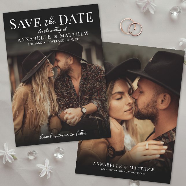 Photo Elegant Minimalist Boho Wedding Save The Date (Photo Elegant Minimalist Boho Wedding Save the Date)