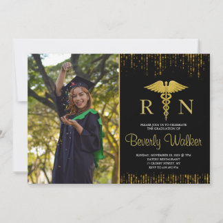 Photo Elegant Nursing School Graduation Invitation