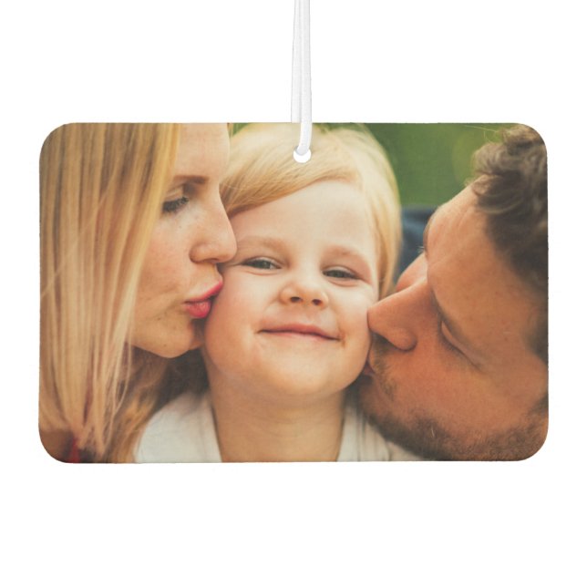 Photo Elegant Script Family Name Air Freshener (Front)