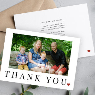 Photo elegant simple black and white thank you  card