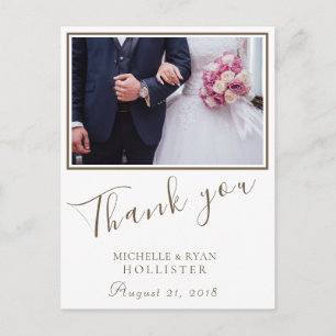 Photo Elegant Thank you Wedding Custom Photo Postcard