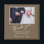 Photo Elegant Thank you Wedding Magnet<br><div class="desc">A favour wedding magnet with personalizable wedding photo,  names and wedding date. An elegant and stylish thank you magnet - great as a gift for your guests.</div>