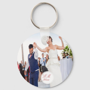 Photo Elegant Wedding  Monogram Keychain