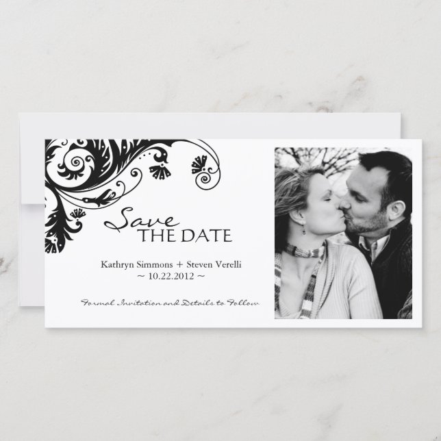 Photo Élégante Enregistrer La Date Invitation (Devant)