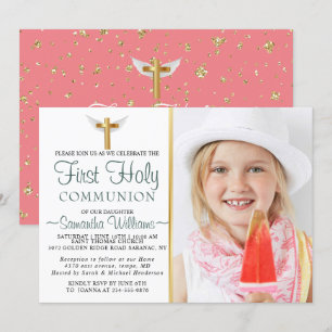 Photo Elégante moderne First Communion Invitation