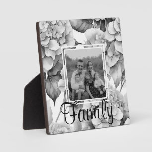 Photo Elégante plaque d'aquarelle blanche grise noire