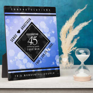 Photo Élégante Plaque du 45e anniversaire du Mariage Sap