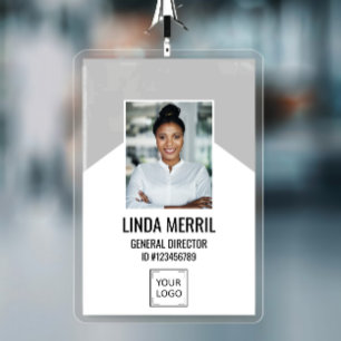 Photo Employee Company Logo Security GRAY Badge