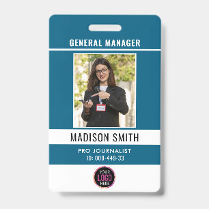 Photo Employee Logo or QR CODE Security Badge