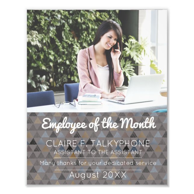 Photo employee of the month award certificate (Front)
