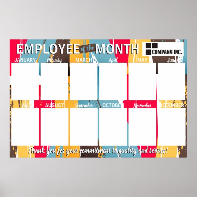 Photo employee of the month recognition display poster (Front)