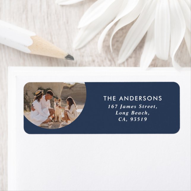 Photo en cercle moderne typographie simple Noël (En situation)