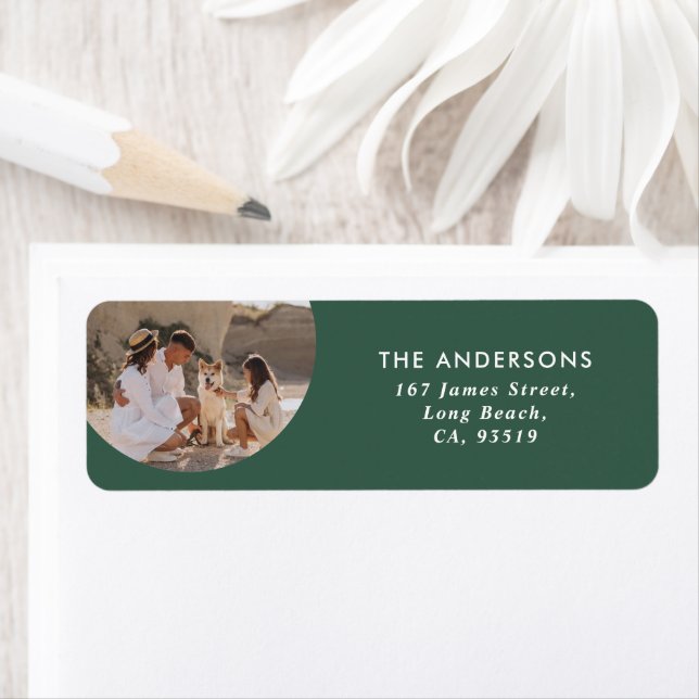 Photo en cercle moderne typographie simple Noël (En situation)