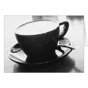 photo en noir et blanc de café