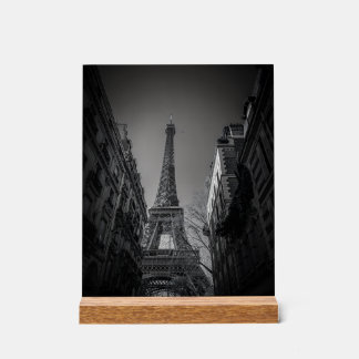 photo en noir et blanc de la tour eiffel