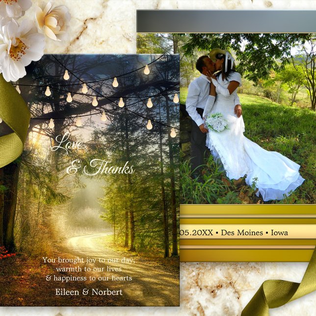 Photo Enchanted Forest Wedding Thank You Card (Creator Uploaded)