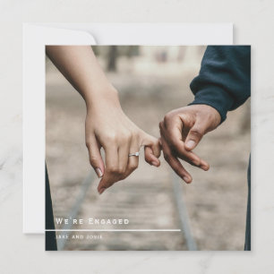 Photo engaged announcement party card