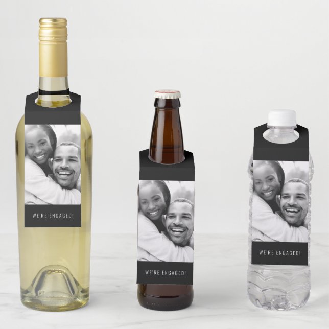 Photo | Engagement | Bottle Hanger Tag | White (In Situ)