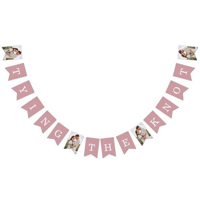 Photo Engagement Party Dusty Rose Bunting drapeaux (Tout)