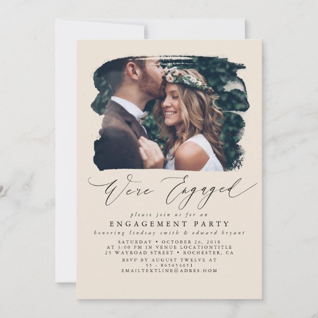 Photo Engagement Party Invitations - We're Engaged (Front)