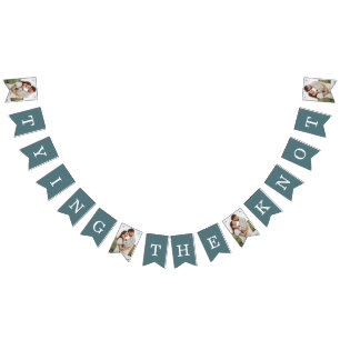 Photo Engagement Party Teal Bunting Flags