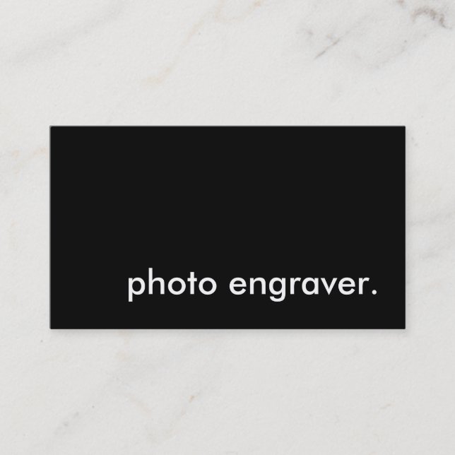 photo engraver. business card (Front)