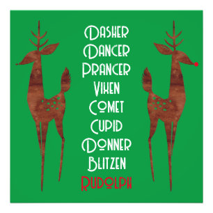 Photo Enlargement -  Santa's Reindeer -Rudolph  Print